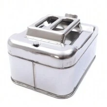 CNCEST Benzinkanister 10L Metall Edelstahl Benzinkanister Kraftstofftank Ölfass Benzintank Kanister mit Rohr Alternativlager für Ferntransporte(37 x 26 x 20 cm)