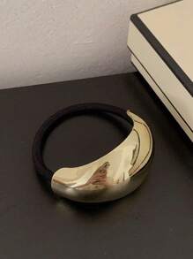 1pc Metal Hair Ties Fashionable Simple Atmosphere Suitable For Different Occasions,Gold Hair Head Piece Hair Ties Ponytail Holders Hair Elastics Hair Rubber Bands Scrunchies Hair Rope Elastic Hair Tie, Hair Bobbles