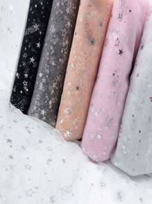 1 mảnh vải tuyn sequin hình ngôi sao bạc kim loại dùng để may trang phục sân khấu tự làm, váy công chúa, mũ đội đầu - Nhiều màu - Xem 6