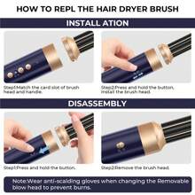 UKLISS 7 In 1 High-Speed Brushless Hot Air Styler – Multifunctional Hair Dryer Brush With Auto Curling, Straightening & Volumizing – Blow Dryer Brush With 4 Color Options (Blue/Black/White/Green)