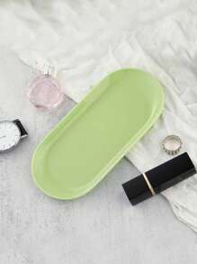 1PC Gold/Silver S/M/L Scandinavian Style Stainless Steel Oval Tray, Decorative Tray, Jewelry Tray/Dresser Tray, Countertop Storage Tray, Aromatherapy Tray, Stainless Steel Tray For Jewelry And Small Items, Suitable For Necklaces, Earrings, Bracelets, Rings, Multiple Scenario Use