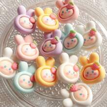 6/12pcs Cute Rabbit, Bear, Strawberry Resin & Metal Sewing Shank Buttons For Sweater, Knit Cardigan, DIY Decorative Crafts