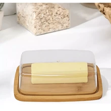 Bamboo Butter Dish With Acrylic Lid - 米色 - 查看 4