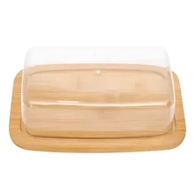 Bamboo Butter Dish With Acrylic Lid - 米色 - 查看 3