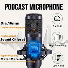 Podcast Equipment Bundle For 2, V8s Audio Interface With All In One Live Sound Card And BM800 Condenser Microphone, Podcast Microphone, Perfect For Recording, Live Streaming