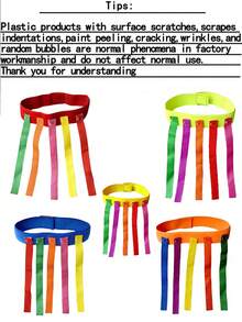 幼儿园抓尾巴游戏，户外亲子运动，儿童互动玩具套装，促进团队训练合作与协调，适合男孩和女孩的耐用玩具带 - 彩色 - 查看 10