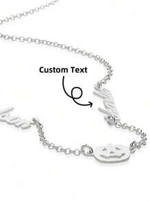 1pc Personalized Halloween Silver Gold One Name, Two Names, Three Names Family Party Style Jewelry Souvenir Gift (Custom Remarks In English Only, Other Languages Will Be Translated Into English)
