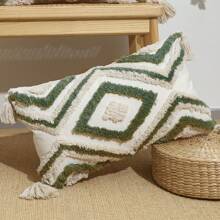 1pc/2pcs Set Nordic Ins Style Morocco Tufted Throw Pillow Case, Luxury Embroidered Tassel Cushion Cover, Removable & Washable For Home, Car, Sofa, Bedroom, 30*50cm, 45*45cm (Without Insert)