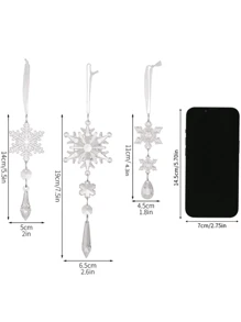 一套6件亚克力雪花吊坠树饰冰柱仿真雪花墙饰家居装饰最佳礼物生日圣诞装饰房间装饰圣诞节冬季圣诞装饰家居圣诞礼物圣诞装饰 - 多色 - 查看 9