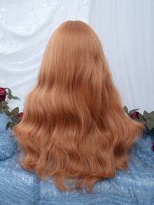 alicegarden Peruka syntetyczna, odporna na ciepło, długa, kręcona, falowana, 1 sztuka, w kolorze brudnej pomarańczy, 24 cale długości, wykonana z włókna, odpowiednia do codziennego użytku, naturalna i realistyczna sztuczna ozdoba do włosów. (Bez akcesoriów)