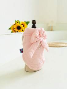 سترة مبطنة مبطنة للحيوانات الأليفة مع طوق أذن أرنب قطعة واحدة ، ملابس شتوية دافئة للكلاب/القطط