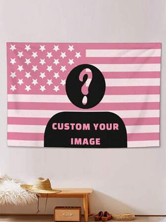 Bandiera personalizzata con stampa della bandiera americana rosa, design personalizzato con immagine, arazzo divertente, cartellone per decorare club, concerti, bar, dormitori universitari, soggiorni, camere da letto, ornamentale, elegante, moderno, personalizzato, unico, regalo ideale per lui, lei, fidanzato, fidanzata, papà, mamma, famiglia, amici per anniversari, San Valentino, Festa della Mamma, compleanni, Festa dei Bambini, Festa del Papà, laurea, matrimoni, inaugurazione casa, sala da pranzo, soggiorno, camera da letto, ufficio, sala da tè, casa, Natale, serata di gala