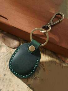 Leather Holder Keychain, Portable Handmade Leather Holder With Key Ring Fully Covered Protective Case, Compatible With AirTags 2021 Brown,PU Leather Small For AirTag Holder With Key Rings Protective Case Cover Accessories Faux Leather Airtag Case Keychain, Portable Handmade Faux Leather Air Tag Holder Bag Purse Charm Accessories - Multicolor - View 14