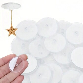 20pcs/50pcs/100pcs Mini Transparent Ceiling Hooks, Self Adhesive Strong Hook, Halloween Party Seamless Hanging Flag Hook, Wall Storage Hook, DIY Home Decor Hanging Hook Halloween Decor Room Decor