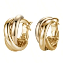 2 Pieces Of Fashionable And Delicate Glossy Two-Color Earrings, Women's Elegant, Light Luxury Earrings, Send Girlfriends To Friends