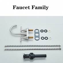 Bathroom Sink Faucet 2 Handles 3 Holes 4 In Centerset Vanity Waterfall Swivel Spout Lavatory Faucet With Drain - Brushed Nickel - View 10
