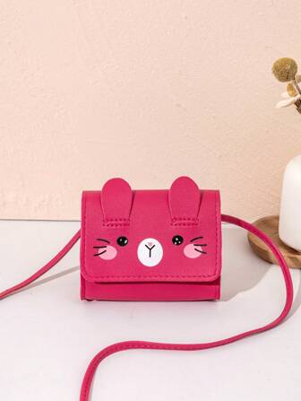 1 pièce Nouveau sac bandoulière mini doux, sac bandoulière décontracté mignon de chaton de dessin animé pour enfants, petit porte-monnaie pour filles, sac messager sac à main portefeuille pour usage quotidien et voyage