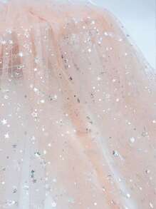 1 mảnh vải tuyn sequin hình ngôi sao bạc kim loại dùng để may trang phục sân khấu tự làm, váy công chúa, mũ đội đầu - Nhiều màu - Xem 26