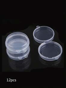 12pcs Plastic Mini Square Jewelry Storage Boxes Gift - White - View 7