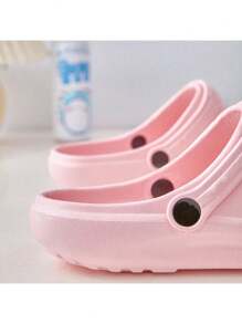 Women Minimalist Perforated Garden Sandals - Pink - View 6