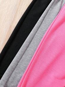 3 sztuki/zestaw legginsów sportowych dla dziewcząt w kwiaty, serca i litery