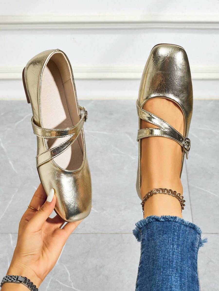 Women's Fashion Strap Mary Jane Flats, Soft Sole Comfortable, Oxford Style Walking Work Shoes