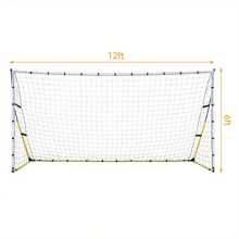 12x6 Pop-Up Football Goal PORTABLE TRAINING Garden Goals With Bag Quick Set Up - White - View 3