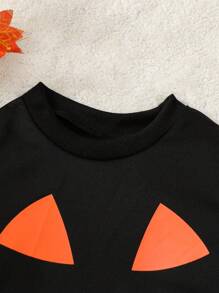 Bluza z długim rękawem i nadrukiem Ghostly dla chłopców na Halloween - Czarne - Zobacz 2