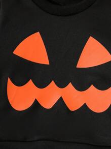 Bluza z długim rękawem i nadrukiem Ghostly dla chłopców na Halloween - Czarne - Zobacz 3