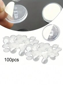10/100pcs Mini Transparent Adhesive Hooks, Seamless Hanging Flag Hooks For Christmas Party, Wall Storage Hooks, Party Decor Accessories, DIY Home Decor Hanging Hooks, Ceiling Hooks