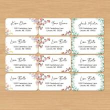 Individuelle blumenthematische Adressaufkleber - Personalisierte Rücksendeadressaufkleber für Umschläge, Einladungen und Geschenkverpackung - Ideal für Hochzeiten, Geburtstage und den täglichen Gebrauch - Elegante und farbenfrohe Blumenmotive mit individuellem Text - Hochwertige, selbstklebende und wasserfeste Etiketten für Zuhause und Büro - Verleihen Sie Ihren Postsendungen und Geschenken eine persönliche und stilvolle Note - langanhaltend individualisierte Etiketten für all Ihre Brief- und Verpackungsbedürfnisse - Perfekt zum Aufwerten Ihrer Korrespondenz und Geschenke - Stil E - Übersicht 12