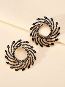 Rhinestone Geometric Shape Personalized Earrings Ladies Fashion Jewelry Catwalk Fashion Accessories