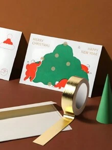 固体箔和纸质装饰胶带，金箔和银箔，自粘式 DIY 工艺胶带，适用于感恩节、节日礼物包装、墙面装饰