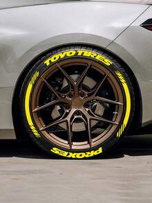 16 件装 适用于 4 个轮胎 红色 TOYO 轮胎 PROXES 轮胎贴纸 永久性轮胎刻字贴纸 1 英寸字母 适用于 14 英寸至 22 英寸车轮 无需胶水 - 均碼 - 查看 12