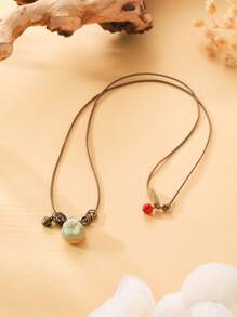 Vòng cổ quyến rũ bằng đá trang trí hoa - màu xanh lá - Xem 5