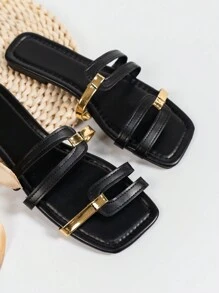 Wide Fit Women Wide Width Strap Summer New Outdoor Casual Lightweight, , Fashionable, Sexy, Versatile Classic Plus Size Fuchsia Non-Slip Flat Sandals