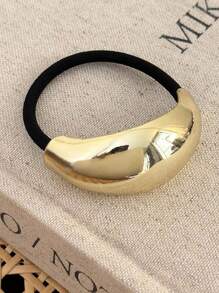 1pc Metal Hair Ties Fashionable Simple Atmosphere Suitable For Different Occasions,Gold Hair Head Piece Hair Ties Ponytail Holders Hair Elastics Hair Rubber Bands Scrunchies Hair Rope Elastic Hair Tie, Hair Bobbles