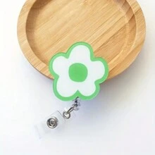 1PC Colorful Flower Nurse Badge Reel Retractable, ID Keychain Card Holder Badge Reels For Medical Professionals School Supplies, Back To School