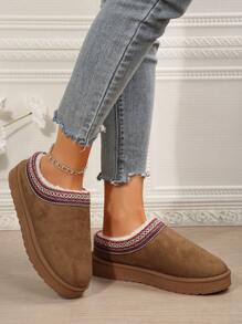 2025 New Women's Snow Boots, Thermal Lined, Thick Sole, Warm Cotton Padded Ankle Boots For Winter - Brown - View 7