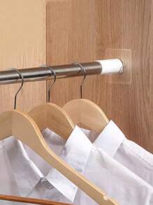 1pc/2pcs No-Drill Telescopic Curtain Rod, Stainless Steel Retractable Shower Rod, Closet Organizer Room Decor Home Decor Bed Room Decor Dress Pants Shoes Jeans Boots Skirt Bedroom, Organizer, Home Storage - Fixture/Bracket - View 5