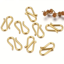 20 pièces Connecteurs en acier inoxydable dorés/argentés en forme de S de 8 mm, fournitures de fabrication de bijoux DIY pour bracelets, colliers, porte-clés, projets d'artisanat