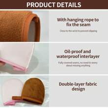 2pcs Body Lotion Applicator Thumb Gloves, Face & Body Self-Tanning Mitt, Reusable & Washable Beauty Gloves For Makeup, Tanning, Face Lotion, Sunscreen, Moisturizer Application, Massage Tool - Multicolor - View 6