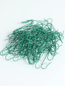 100pcs/Box S-Shaped Christmas Tree Decoration Hook Christmas Ornament Accessories Wire Hook Multi Functional S Hook Metal Boxed Small Hook,Christmas - Green - View 3