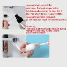 1 Set Of 10 Mini Cleaning Brushes For Holes And Gaps Electronic Cleaning Soft Brush Bathroom Anti-Clogging Micro Nylon Washing Brushes Phone Hole Pore Gap Toilet Household Cleaning Tool For Shower Head Phone Keyboard PC Laptop - White - View 4