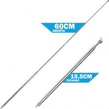 Telescopic Rod Antenna For TV And Radio 18.5 Cm Closed Extendable 4 Stages - Xám - Xem 3