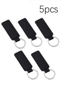 1/2/3/4/5pcs Solid Color PU Leather Keychain, Blank Keyring, Ring Bag Pendant Car Key Chain Accessories, Women Daily Gift, DIY Small Gift Supplies - Multicolor - View 21