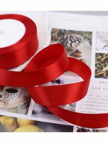 2 piezas de cintas, cintas para cajas de regalo, cintas para decoración de árbol de Navidad, cintas para decoración de fiesta de cumpleaños, cintas para regalo de boda, cintas rojas para envolver regalos, utilizadas para hacer accesorios para el cabello, lazos, ramos, cintas para pasteles (22m de largo, 2cm de ancho)