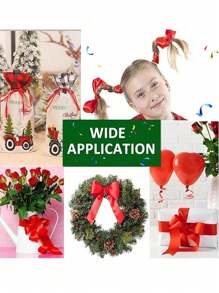 2 piezas de cintas, cintas para cajas de regalo, cintas para decoración de árbol de Navidad, cintas para decoración de fiesta de cumpleaños, cintas para regalo de boda, cintas rojas para envolver regalos, utilizadas para hacer accesorios para el cabello, lazos, ramos, cintas para pasteles (22m de largo, 2cm de ancho)