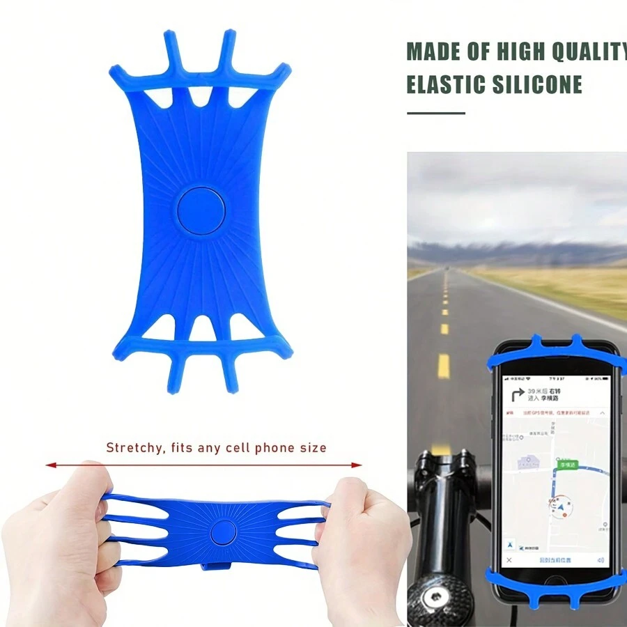 1 Giá đỡ điện thoại xe đạp bằng silicon xoay 360 ° dành cho điện thoại di động 4.0-6.1 inch Giá đỡ điện thoại xe đạp có dây đeo có thể điều chỉnh - Màu xanh lam - Xem 1
