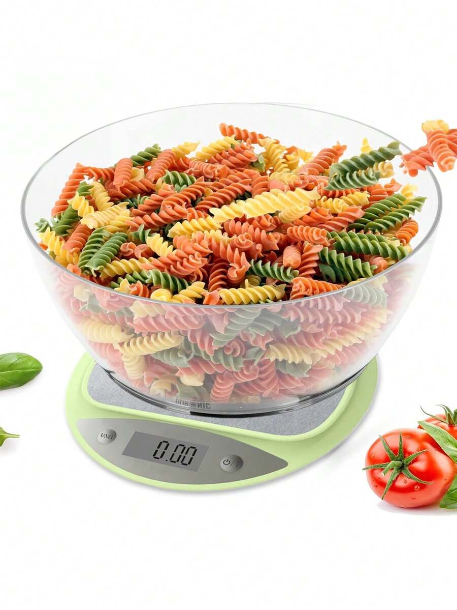 1 件装厨房可充电食物秤，小型数字秤，机械称重秤，中号液晶显示屏，烹饪咖啡生酮和膳食准备 - 綠色 - 查看 1